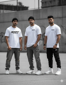 T-shirt de sport Rexfit Premium Streetwear, impression de logo personnalisé, tissu polaire, effet vintage délavé, effet soleil, double couche - Product Image 2