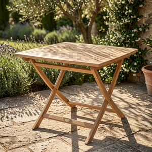 Mesa de Comedor Plegable Cuadrada Moderna de Madera de Teca Sólida Bien Pulida para Exteriores, Hotel, Capacidad para 4 Personas - Product Image 5