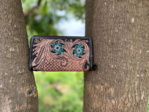 กระเป๋าคลัทช์หนังลายนูนลายดอกไม้สำหรับผู้หญิงกระเป๋าคลัทช์หนังอินเทรนด์ขนาดกะทัดรัดขายดี - Product Image 3