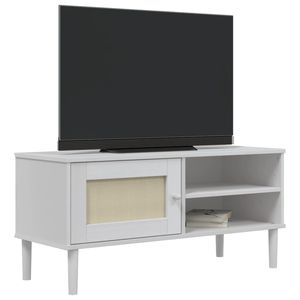SENJA bianco Rattan Look massello legno pino TV Stand 41.7 "x 15.7" x 19.3" - Product Image 3