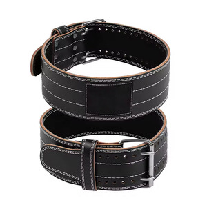 Adjustable Breathable 13mm Leather <b>Weight</b> Lifting <b>Belt</b> Professional Protection for Body Building Strength <b>Training</b> Unisex Buckle - Product Image 2