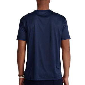 <b>Men</b> Navy <b>Blue</b> O Neck Short Sleeve T Shirt Regular Fit Casual Solid Color Knitted Blank Design <b>mens</b> top simple casual design tee - Product Image 1