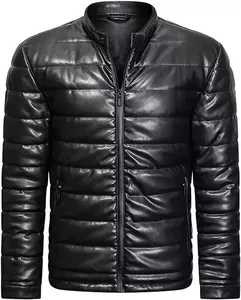 Veste d'hiver en cuir véritable et toile pour homme, nouvelle collection 2026, avec logo frontal, personnalisation de la marque, imperméable, style vintage - Product Image 1