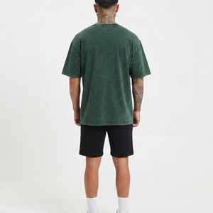 เสื้อยืดพิมพ์ลายสกรีนโลโก้แบบวินเทจ ล้างสีแบบแอซิด ผ้าคอตตอนหนานุ่ม ทรงโอเวอร์ไซส์ สำหรับผู้ชาย เสื้อยืดสีพื้น - Product Image 2