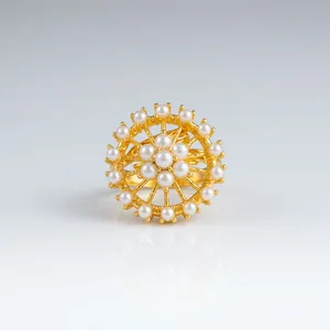 Bagues ouvertes plaquées or avec perles d'imitation pour femmes, ajustables, bijoux minimalistes, cadeau - Product Image 5