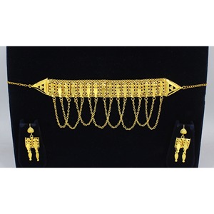 Martasha designer islamique ramadan spécial plaqué or EAU bijoux spécial dubai collier boucle d'oreille ensemble Hilal Khannaki Jeddah - Product Image 3