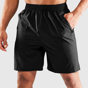Shorts Bermuda pour homme en coton gris uni, à cordon de serrage, décontractés, tricotés, taille mi-haute, respirants - Product Image 4