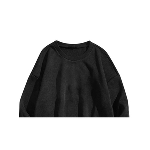 Men's Premium 100% Cotton Knitted Fleece O-Neck Pullover Sweatshirt Eco-Friendly Breathable Solid 240g Embossed Printed Design - Product Image 4