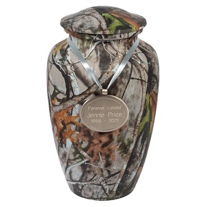 Urna Funeraria Metálica <span class=keywords><strong>de</strong></span> Camuflaje Clásico para Cazadores y Amantes <span class=keywords><strong>de</strong></span> la Naturaleza, Color Blanco, Capacidad <span class=keywords><strong>de</strong></span> 200 Pulgadas Cúbicas, Estilo Americano - Product Image 1