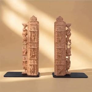 Antiguos duendes de Shakha |   Fragmento Arquitectónico Clásico de Marco de Puerta de Templo Indio, Réplica de Museo Acabada a Mano - Product Image 5