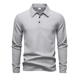 Jersey de Punto de Manga Corta y Cuello Alto para Hombre, Corte Regular, Color Gris Sólido, Estilo Casual, Largo Regular, 100% Algodón - Product Image 6