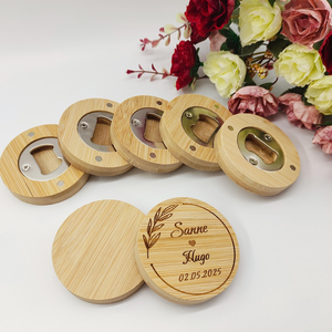 Personalized Wooden Magnet Bottle Opener Custom <b>Wedding</b> Favor Party <b>Souvenir</b> Handmade Wooden Bar Tool Kitchen Bar Decor Gift - Product Image 1