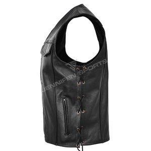 Chaleco de Motocicleta de Diseño Nuevo, Aprobado por la CE, Transpirable, de Cuero Genuino, Sin Mangas, para Motociclistas, Ropa de Club para Motociclistas - Product Image 4