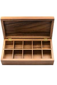 Custom Handmade Foldable Wooden <b>Tea</b> <b>Box</b> Organizer for Home Kitchen Storage Eco-Friendly <b>Tea</b> Chest with Multiple Compartments - Product Image 2