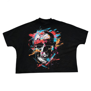 Camisetas con Gráficos Personalizados, Camiseta Oversize con Pedrería, Estilo Urbano, Algodón Lavado al Ácido, Corte Cuadrado para Hombre, Fabricante - Product Image 6