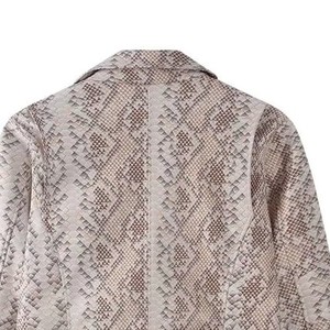 Veste en cuir véritable de vachette gaufré serpent, veste de mode haut de gamme personnalisée, service d'échantillons OEM ODM, personnalisation disponible - Product Image 2