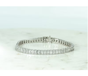 Igi สร้อยข้อมือเทนนิสประดับเพชร14K สร้อยข้อมือเพชรกลมและเจียระไนเพชรธรรมชาติสร้อยข้อมือสำหรับเจ้าสาว - Product Image 1