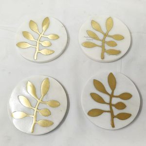 Posavasos de mármol Natural con forma de flor, accesorios de sublimación en blanco antideslizantes, posavasos de piedra para bebidas florales para servir café y vino - Product Image 4