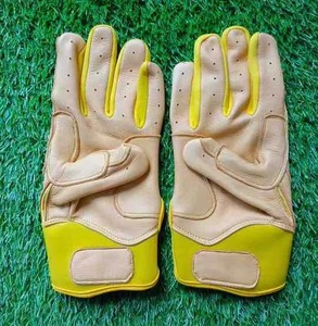 Gants de baseball en cuir à doigts séparés avec design respirant pour adultes droitiers, utilisation en position de receveur, fermeture auto-agrippante - Product Image 5