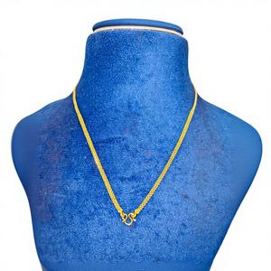 Collier Bismark en or massif 22K, chaîne fantaisie de style Delhi, tressé perlé, avec fermoir en S, bijou de corps traditionnel indien pour soirée - Product Image 1