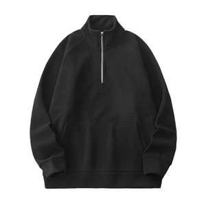 Sudadera con capucha de media cremallera para hombre, de felpa francesa de 420G, con estampado digital personalizado, cuello alto, OEM ODM - Product Image 6