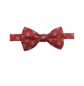Pajarita Masónica Formal OEM Personalizada con Arco Real, Tejida en Seda Roja y Blanca, con Triple Tau, para Hombre - Product Image 2