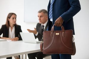 WRIZA Unisex Brown Genuine Leather Softback Laptop Bag Modern Office Briefcase Lightweight Large Capacity Durable Handmade <b>Dot</b> - Product Image 4