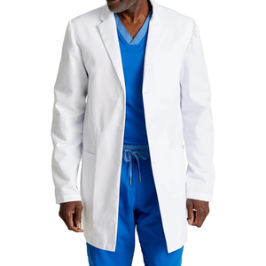 Blouse de laboratoire respirante de qualité supérieure, fabriquée sur mesure, à manches longues, de couleur blanche, pour médecins - Product Image 1
