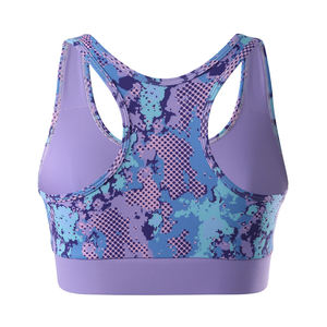 Purple <b>Blue</b> Breathable High Support Spandex/Polyester Sports <b>Bra</b> for Women Athletic Workout Top - Product Image 2