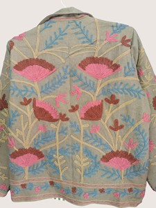 Chaqueta Bohemia Suzani Ecológica Bordada de Lana y Mezcla, Cuello Redondo, Manga Larga, Talla Grande, Ropa de Abrigo Casual de Invierno para Mujer - Product Image 5
