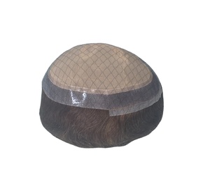 Perruque Toupet en Cheveux Humains Remy Silk Pro Mode4L pour Hommes avec Patchs Capillaires et Insertion Sans Aiguille - Product Image 4