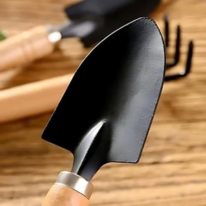 ชุดเครื่องมือทำสวนไม้มะฮอกกานีขายส่ง |   คราดและจอบขุดดินทำมือ - Product Image 5