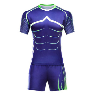 Ensemble d'uniformes de rugby pour hommes, vêtements de sport professionnels pour l'entraînement et les matchs, 100% polyester respirant - Product Image 1