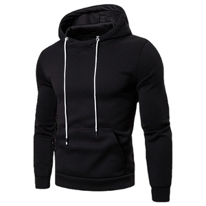 Nouveau sweat à capuche en molleton uni à manches courtes pour homme avec broderie du logo sur le devant, pull d'hiver - Product Image 1