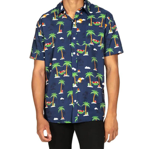 เสื้อยืดแขนสั้นผู้ชายคุณภาพสูง พิมพ์ลายชายหาดได้ตามต้องการ พิมพ์ลายแบบซับลิเมชั่น ระบายอากาศได้ดี สวมใส่สบายสำหรับฤดูร้อน เสื้อชายหาด - Product Image 1