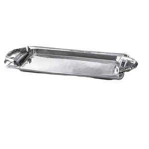 Handicrafts Rectangle Serving <b>Tray</b> Aluminum <b>Silver</b> Finished Tabletop Wedding & Parties Snacks <b>Drinks</b> Food Serving <b>Trays</b> - Product Image 5