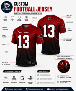 Maillot de football américain personnalisé pour hommes, respirant, à manches courtes, dégradé orange et noir, uniforme d'équipe, vente en gros de vêtements de sport - Product Image 2