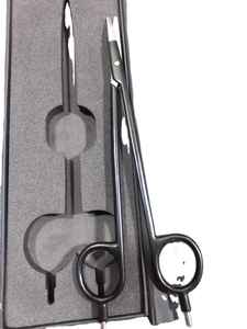 Tijeras eléctricas curvas de acero inoxidable negras para manicura de cutículas - Tijeras para diestros con logotipo y color personalizados - Product Image 5
