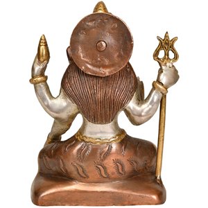 Sculpture en laiton faite à la main de 6 pouces de la bénédiction du Seigneur Shiva fabriquée en Inde pour les cadeaux - Product Image 2