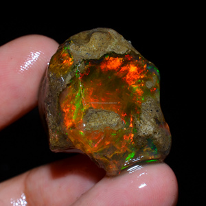 Lot de 3 pièces d'opale éthiopienne Welo Fire Oily naturelle à 100 %, qualité AAA, pierre brute, certifiée par un tiers, pour la fabrication de bijoux - Product Image 4