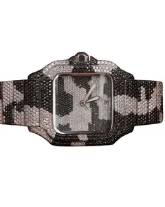 Montre de luxe antique pour homme, sertie de diamants, couleur blanc et noir, montre en diamant VVS Moissanite, bijoux Hip Hop - Product Image 1