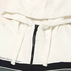 Sudaderas con capucha de alta calidad para hombre, extragrandes, con bloques de color, cierre completo, 100% algodón, forro polar, estilo casual, ropa urbana, venta al por mayor, OEM - Product Image 3