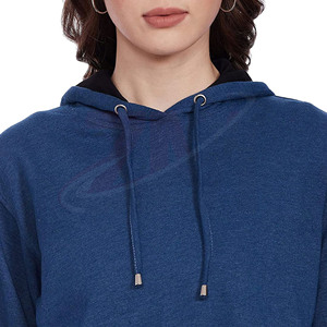 Sudadera con capucha corta de punto para mujer, 100% algodón, tejido polar suave, cómoda, talla grande, ¡gran oferta! - Product Image 5