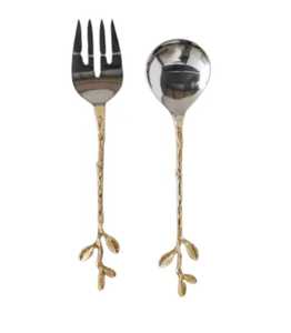 Metal Decorative Salad <b>Servers</b> with Handmade Unique Hanging Serving Spoon Antique Design End Handle Salad <b>Server</b> Spoon Set - Product Image 4