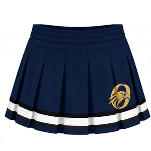 <b>Navy</b> Blue Gold Cheer Uniform Set Short Sleeve Shirt <b>Pleated</b> <b>Skirt</b> Team Athletic Wear Training Practice Performance Competition - Product Image 4