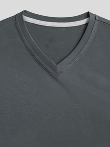 Camisetas al por Mayor para Hombre, Cuello en V, Manga Corta, 100% Algodón, Gruesas, Personalizadas con Impresión Gráfica - Product Image 5