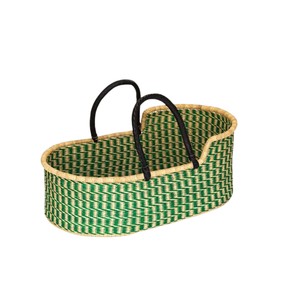 Styled emerald chevron seagrass changing <b>basket</b> alongside rattan changing kid <b>basket</b> featuring black <b>handles</b> sales - Product Image 1