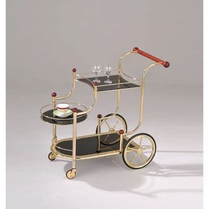 Meubles de bar pour la maison, chariot de service pour boissons, chariot à vin, chariot de bar en métal, chariot de service en acier inoxydable, chariot de bar à 4 niveaux - Product Image 3
