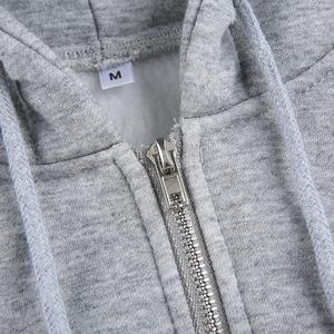 Women's Yellow <b>Cropped</b> Hoodie <b>Zip</b>-<b>Up</b> Sweatshirt Full Sleeve Solid Color Knitted Hooded Top Autumn Wear - Product Image 6