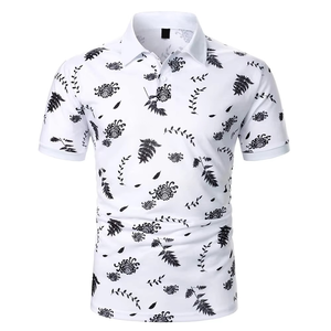 High Quality OEM ODM Customized Men's Floral Print Polo Shirt Anti-Wrinkle Breathable Summer Casual Business Wear - Product Image 1
